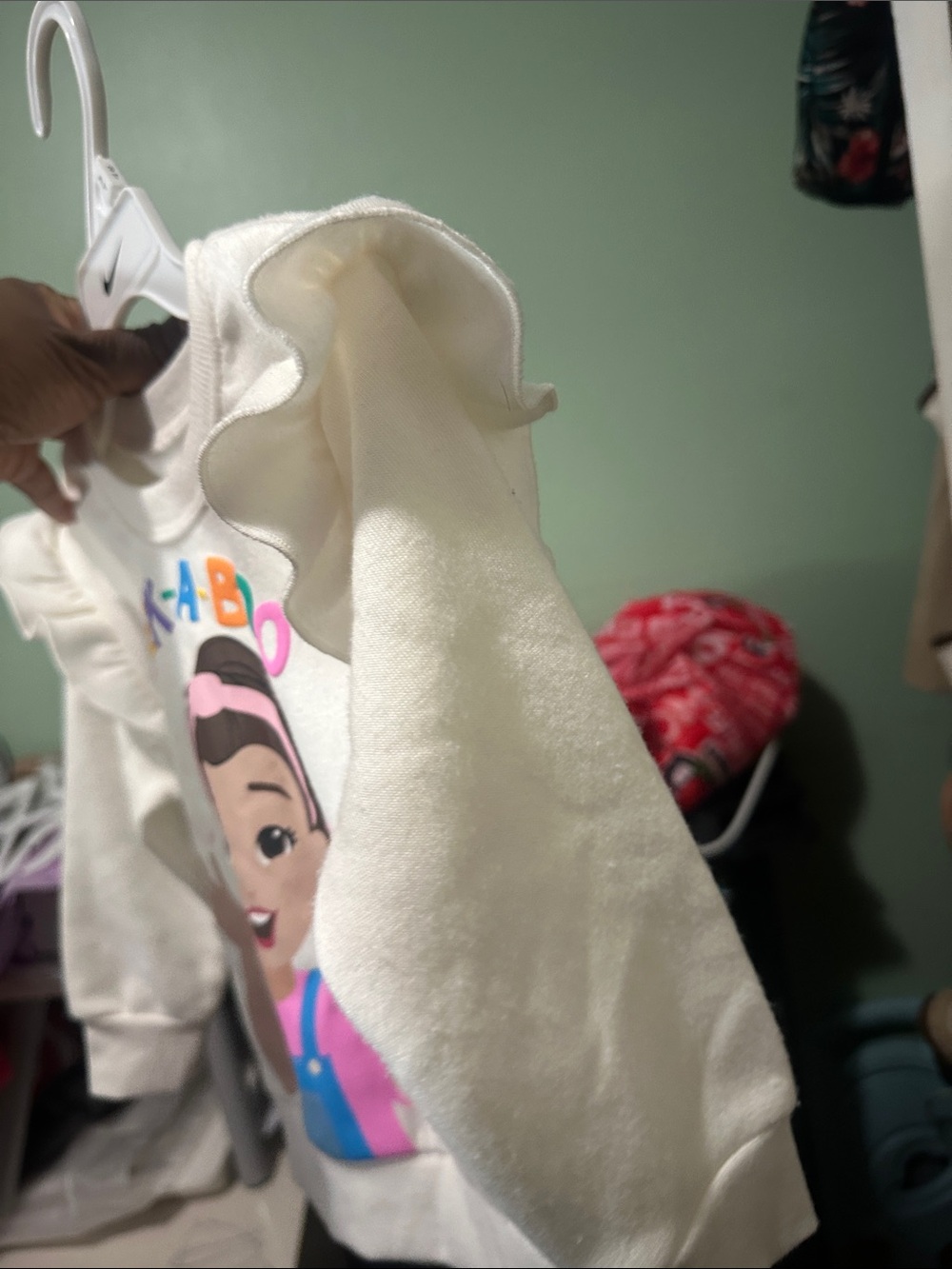 Cream 'Peek-A-Boo' Graphic Girls' Sweatshirt - Picture 4 of 5